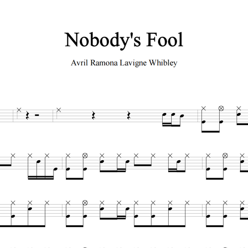 鼓谱*Avril Ramona Lavigne Whibley_Nobody's Fool.asp